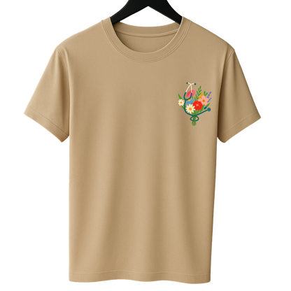 Bloemen bagde reel & T shirt