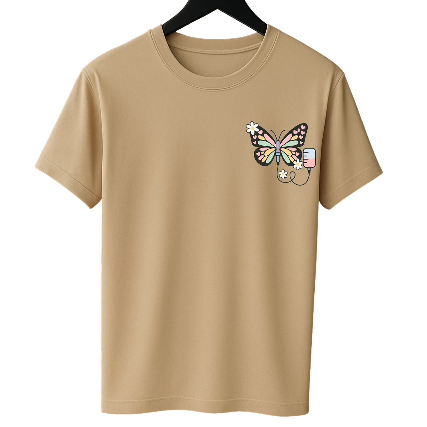 Vlinder bagde reel en T shirt
