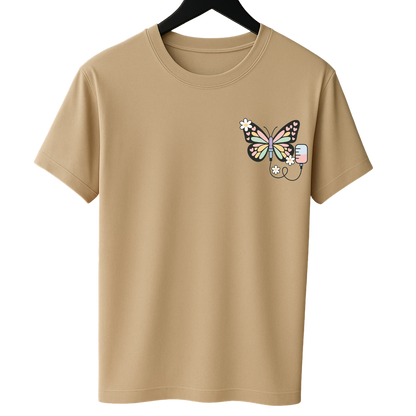 Vlinder bagde reel en T shirt