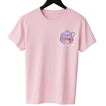 Student nurse bagde reel & T shirt.