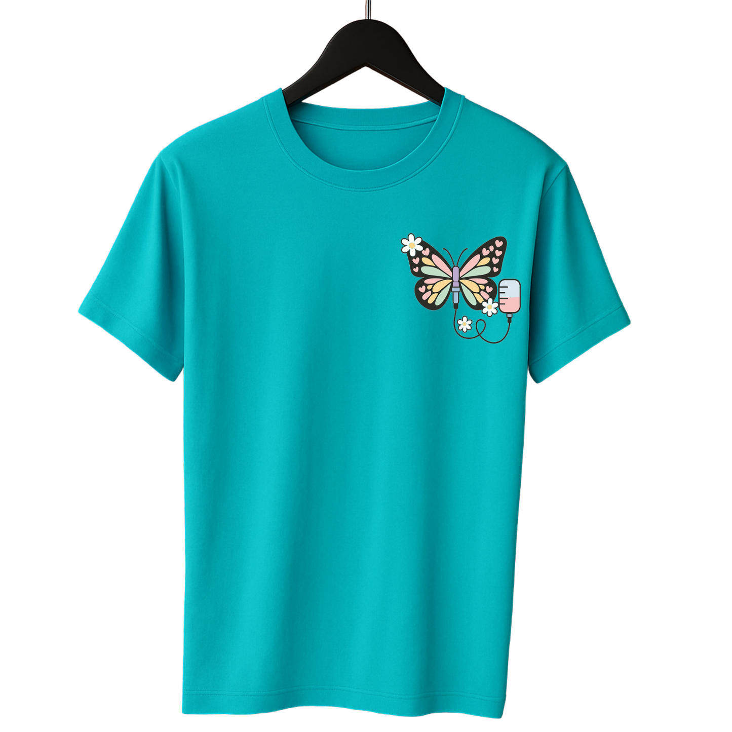 Vlinder bagde reel en T shirt