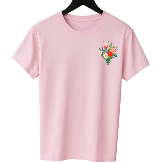 Bloemen bagde reel & T shirt