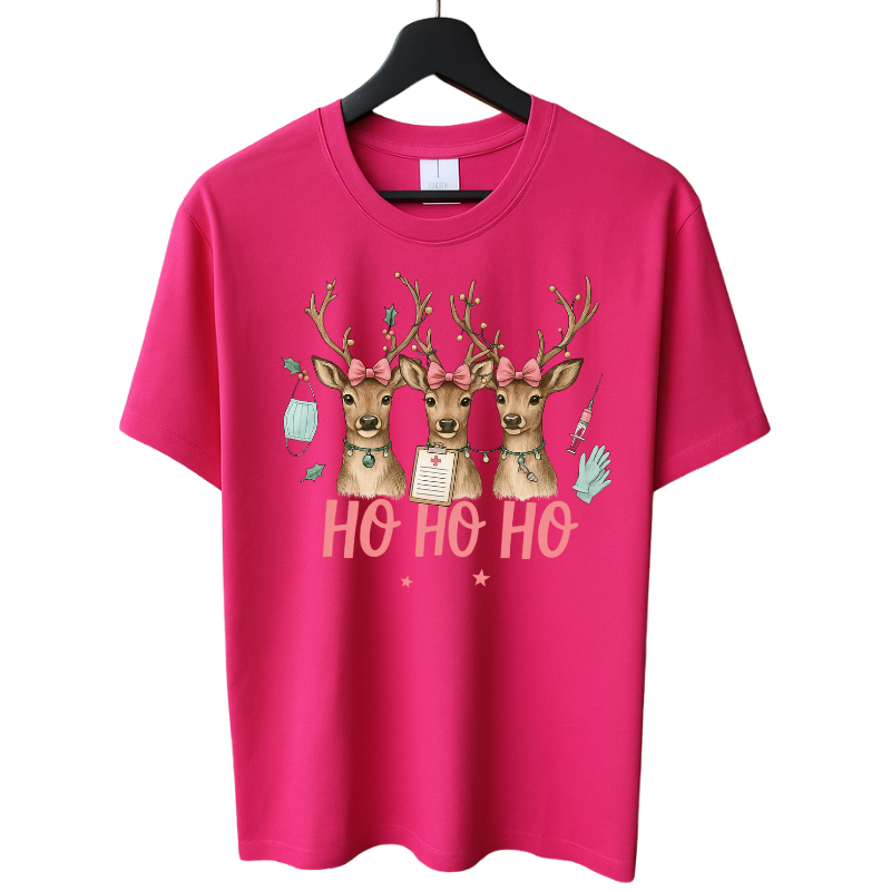 🦌💉 Ho Ho Ho Kerst Rendieren T-shirt 🎄