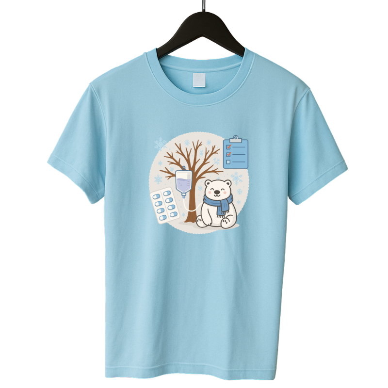 💙 Winter Care T-shirt – IJsbeer met Zorgtouch