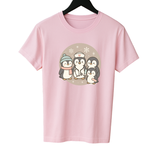 🐧❄️ Caring Penguins – Winter Nurse T-shirt