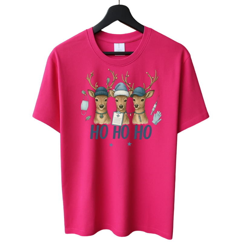 🦌💉 Ho Ho Ho Nurse – Kerst Rendieren T-shirt 🎄✨